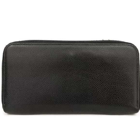 CHANEL CC Logo Caviar Skin Zip Around Long Wallet - Picture 3 of 8
